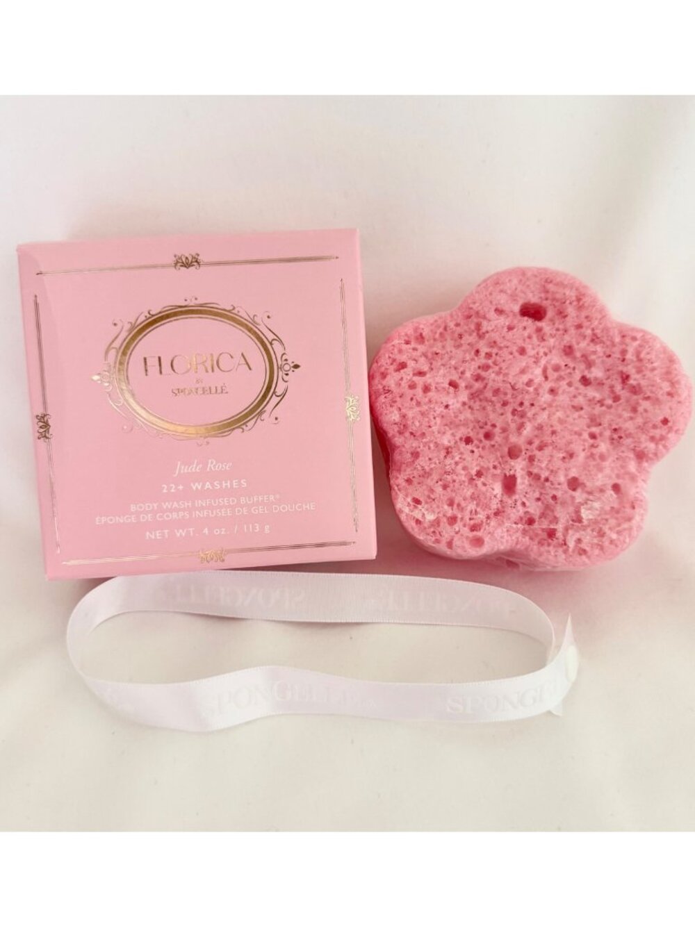 Florica By Spongelle Jude Rose Body Wash Infused Buffer 22+ Washes 4 oz Exfoliat - Picture 2 of 9